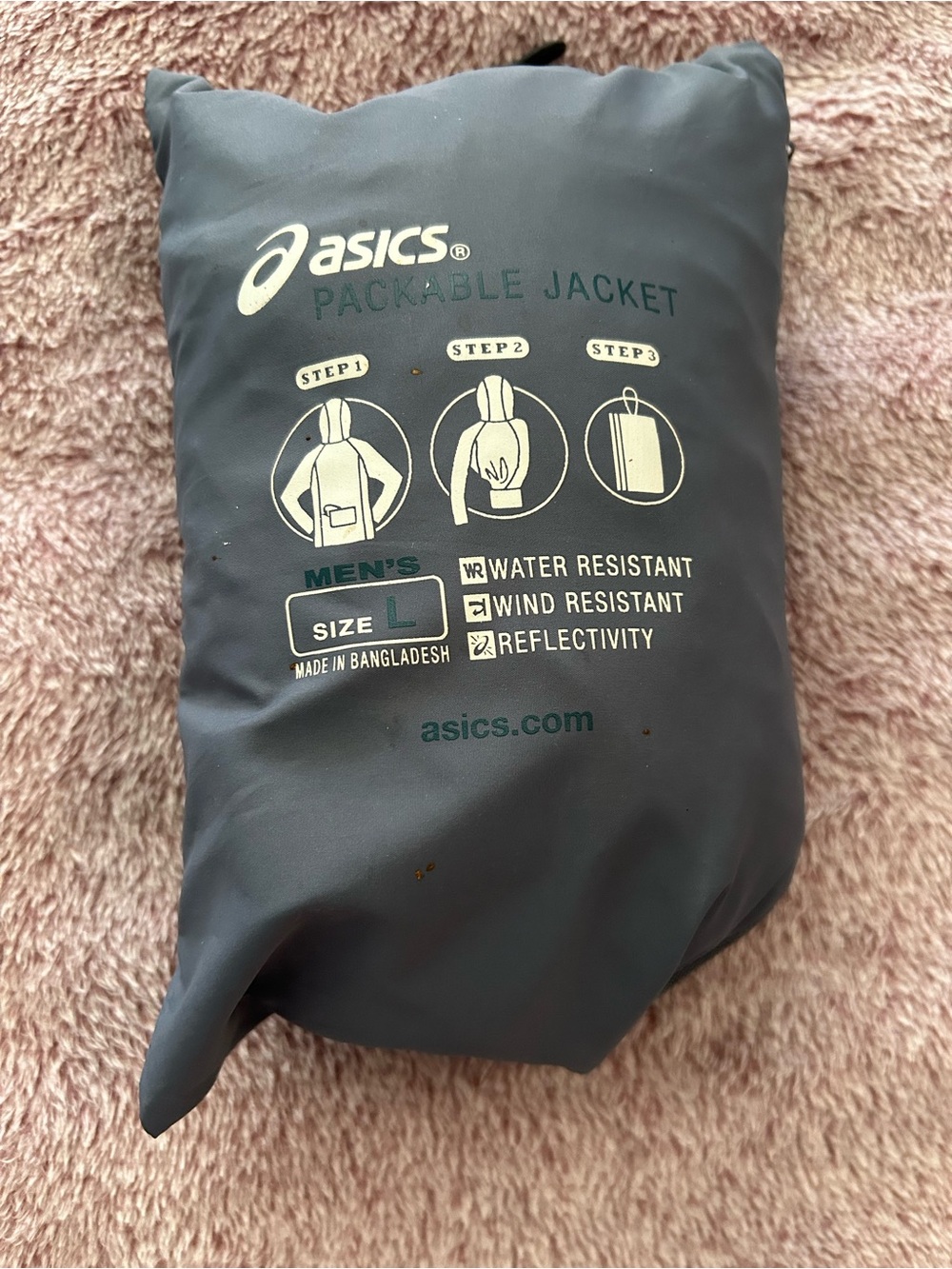 ASICS Packable Jacket men Sz large L